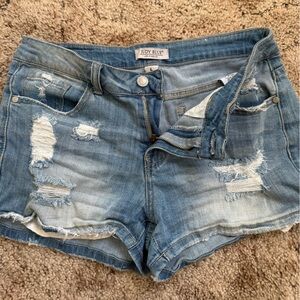 Judy Blue Ripped Blue Denim Shorts